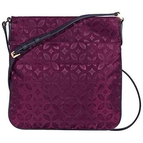 kelsey large floral crossbody michael kors plum|Michael Kors Kelsey Large Floral Nylon Crossbody Bag.